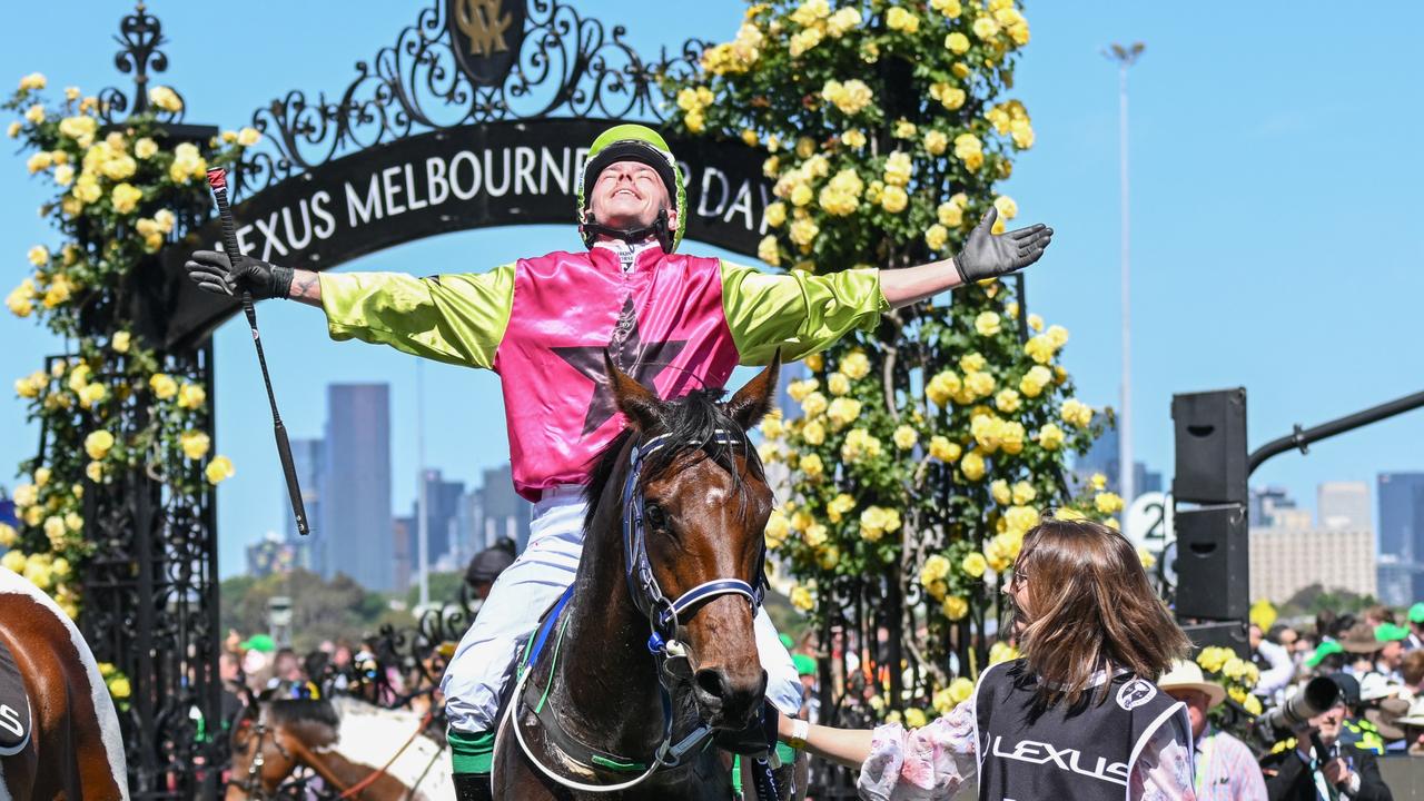 Knight's Choice ridden by Robbie Dolan won the 2024 Melbourne Cup at $91. Picture: Racing Photos