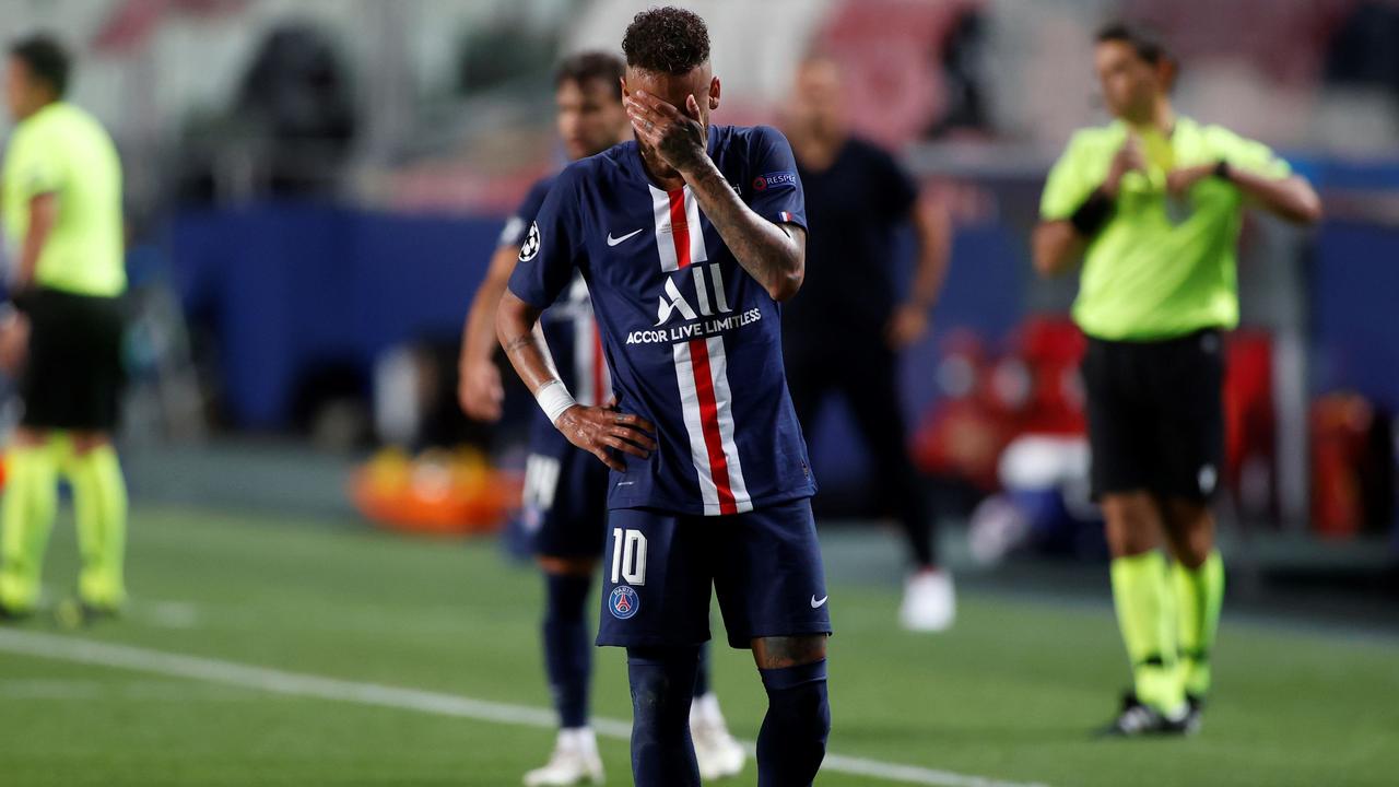 Paris Saint-Germain's Brazilian forward Neymar was heartbroken at full time.