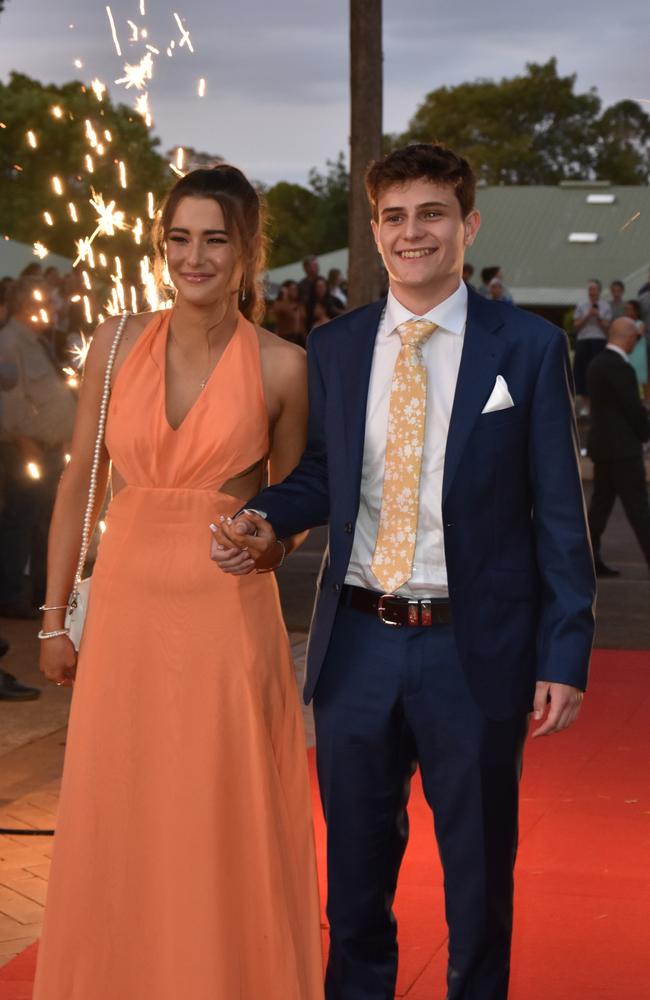 Dayna Bailey with graduating student Matthew Horrocks at the Toowoomba Anglican School formal on November 17, 2023. Photo: Jarrard Potter.