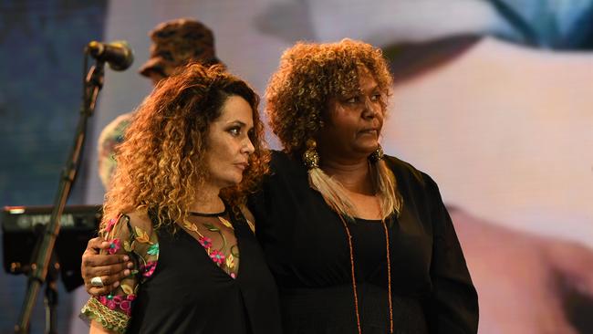 Emma Donovan and musicians pay tribute to the passing of Uncle Archie Roach at the 2022 National Indigenous Music Awards. Picture: (A)manda Parkinson