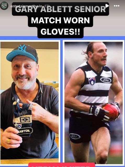 A piece of Ablett memorabilia from Entertainment By Vin. Picture: Instagram