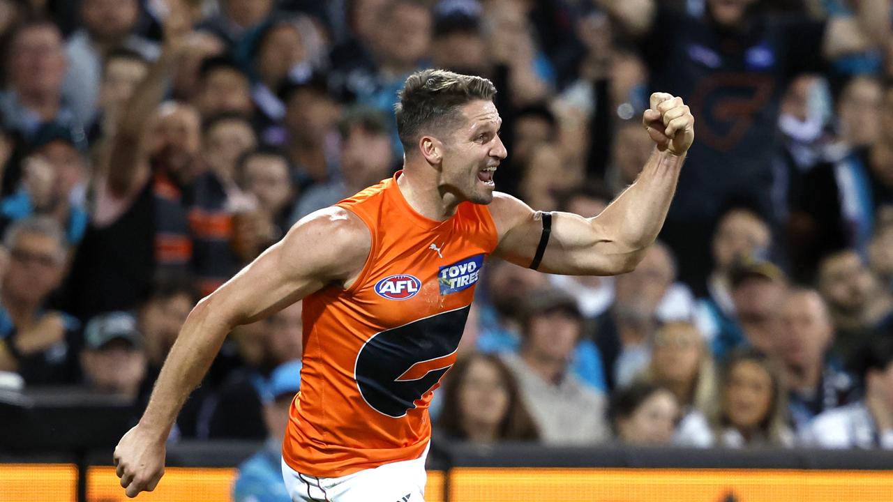 Jesse Hogan produced one of the best games of his career to help the Giants into a preliminary final. Picture: Phil Hillyard