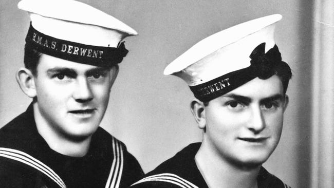 New VC recipient Ordinary Seaman Teddy Sheean, right, pictured with his brother Mick, both of whom served on HMAS Derwent.