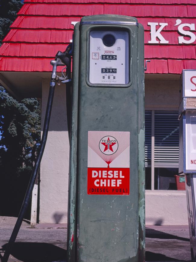 A Texaco diesel pump, Rush, Colorado, 1980.