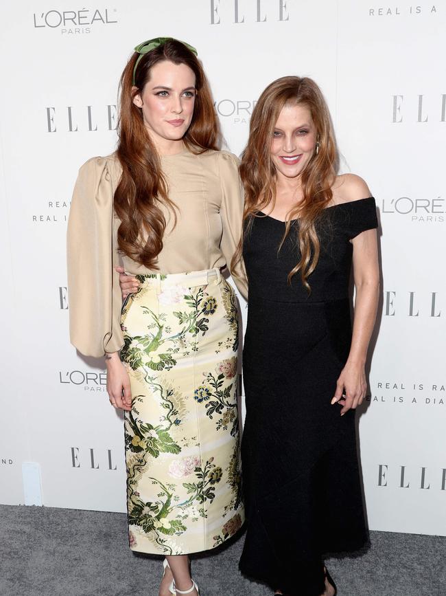 Riley Keough and Lisa Marie in 2017. Picture: AFP