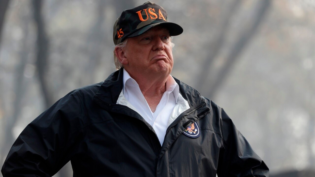 Donald Trump sees damage caused by deadly California fires