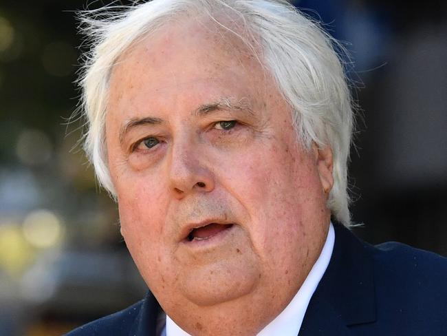 Clive Palmer is seen outside the Brisbane Supreme Court in Brisbane, Monday, July 15, 2019. Palmer is fighting a $200 million lawsuit against him by government-appointed liquidators over the collapse of Queensland Nickel. (AAP Image/Darren England) NO ARCHIVING