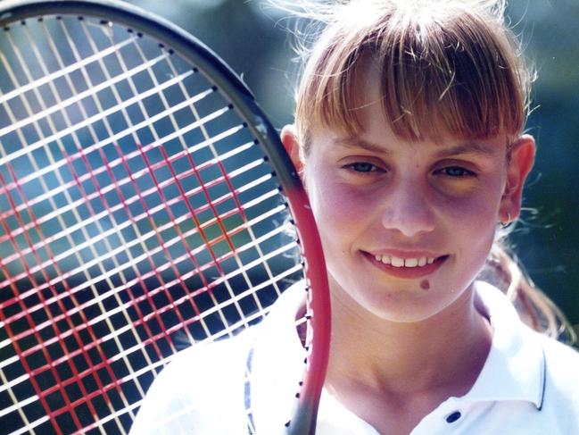 A still of a young Dokic from Unbreakable: The Jelena Dokic Story.