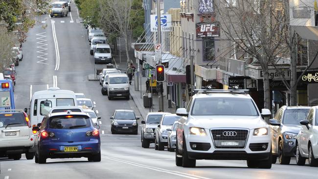 A photo of the Glebe Point Road shopping strip.