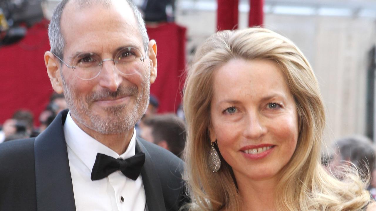 Steve Jobs and Laurene Powell at the Academy Awards in March 2010, around 19 months before Jobs’ death. Picture: Alexandra Wyman/Getty Images