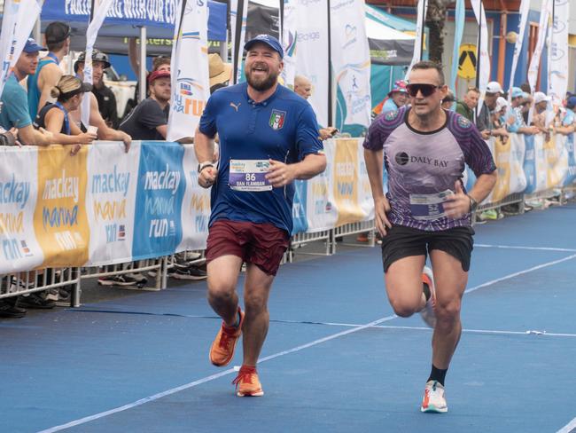 Daniel Flanigan and Benjamin Croker at Mackay Marina Run Sunday 4 June 2023 Picture: Michaela Harlow