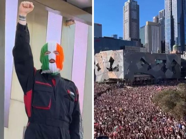 Federation Square was packed for the free gig on Monday. Picture: Instagram