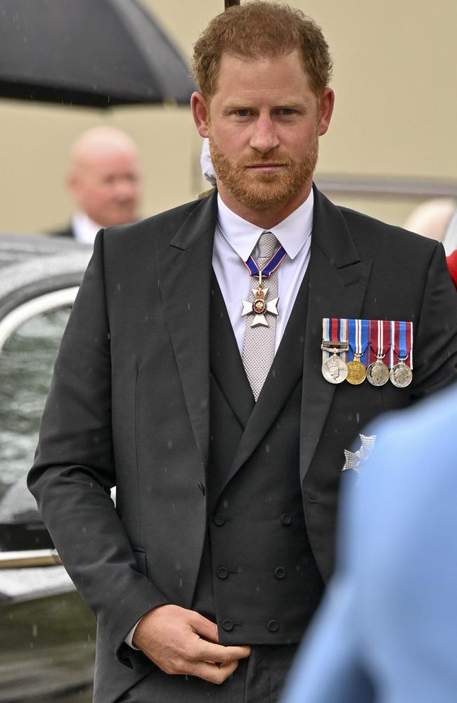 Prince Harry arriving at the coronation of his father, King Charles, at Westminster Abbey. Picture: Getty Images