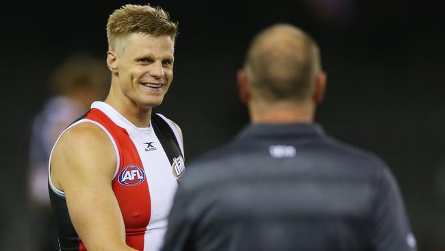 St Kilda star Nick Riewoldt was terrific in the Saints’ pre-season opener. (Photo by Michael Dodge/Getty Images)