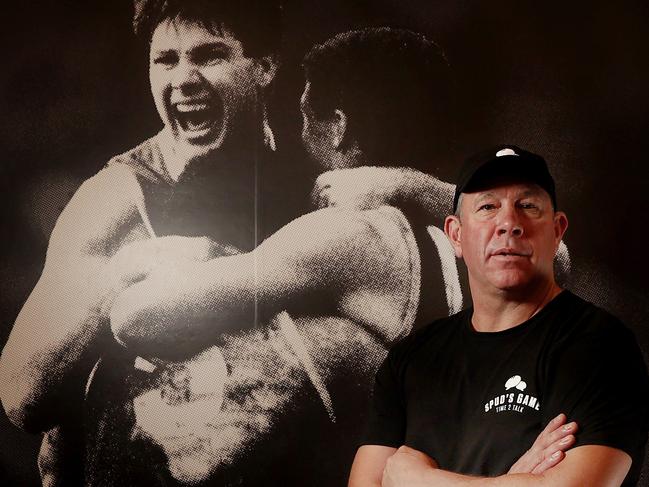 Danny "Spud" Frawley match. 25/03/2021. St Kilda coach Brett Ratten remembing Danny Frawley before Saturday night's ”Spud" match in honour of Danny Frawley at Marvel Stadium . Pic: Michael Klein