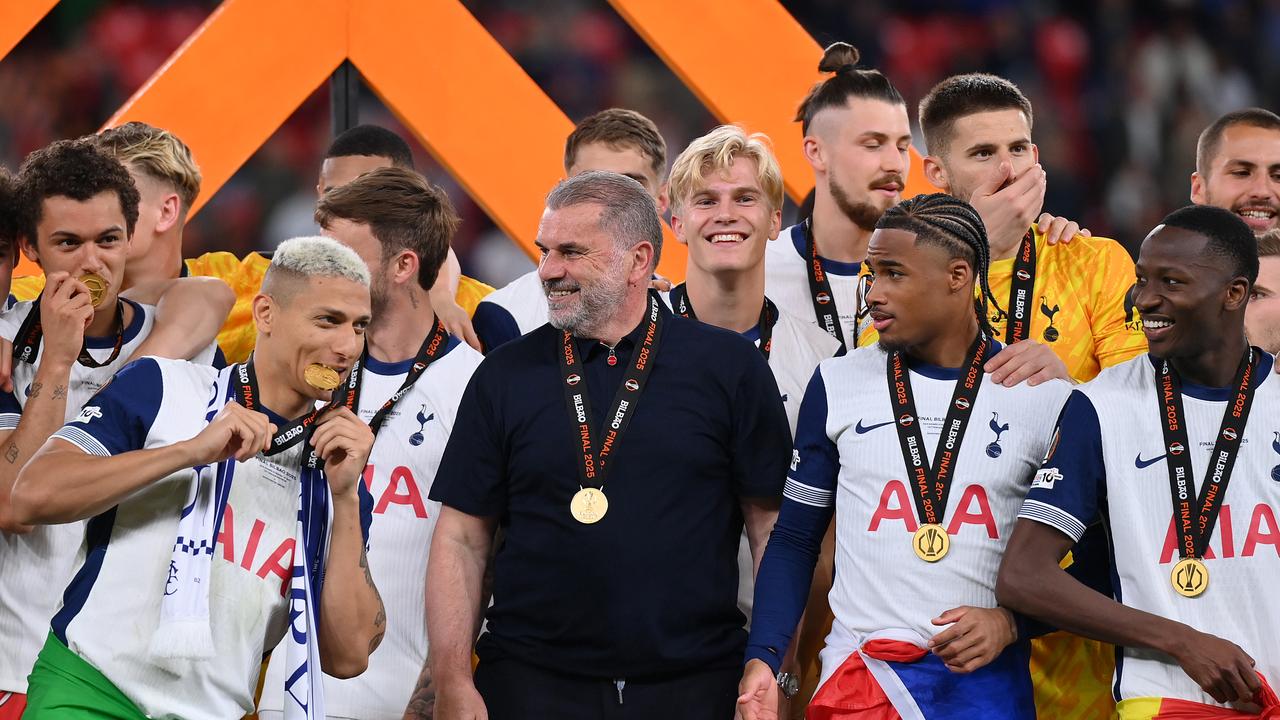 Ange Postecoglou saved a torrid season with a European trophy. (Photo by Justin Setterfield/Getty Images)