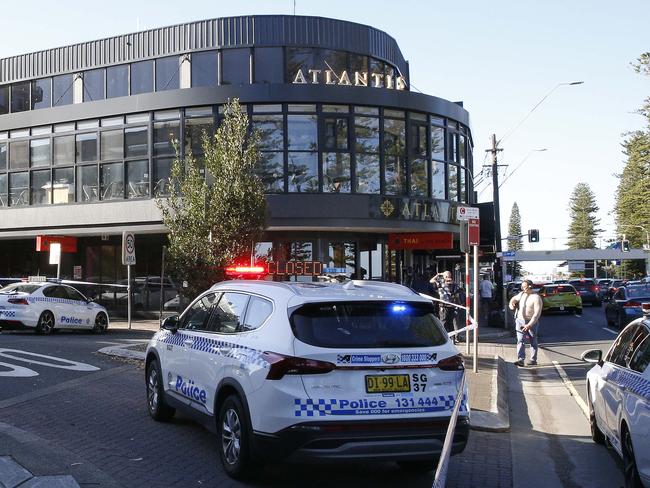 Police on the scene of a shooting involving three vehicles on the corner of the Grand Parade and The Boulevarde in Brighton Le Sands. Picture: NewsWire / John Appleyard