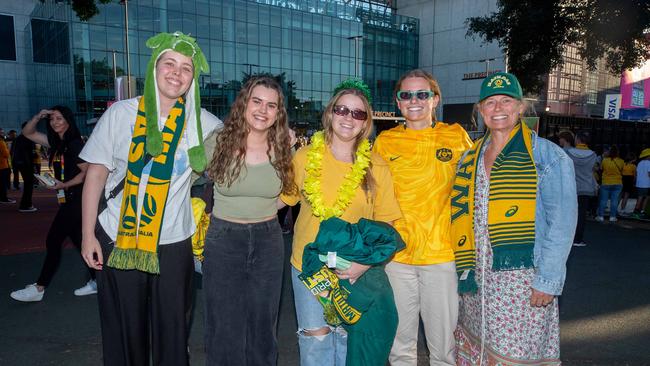 Fans ahead of the World Cup Matilda's v Sweden match at Suncorp Stadium. Photo - Stephen Archer