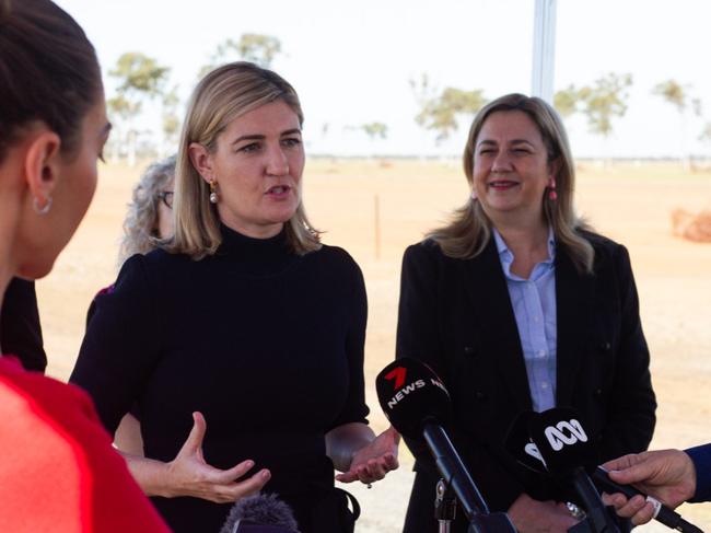 Health Minister Shannon Fentiman (centre) joined the Premier Annastacia Palaszczuk (right) and discussed the recent performance of the Wide Bay Hospital and Health Service.