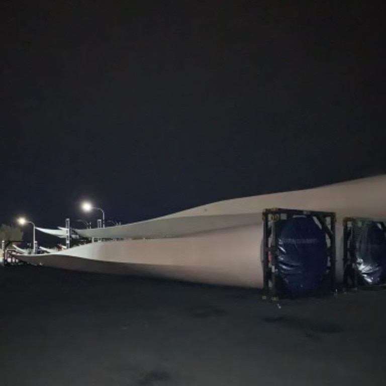 Wind turbine packages destined for the Clarke Creek Wind Farm in Central Queensland will begin their venture through Gladstone's Port after arriving last week. Picture: Supplied