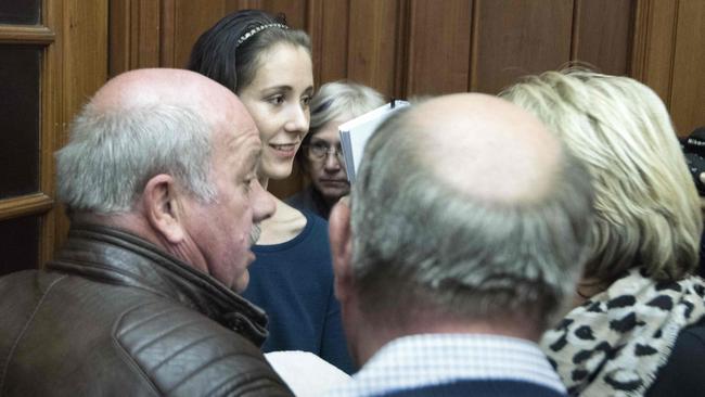 Danielle outside court during her boyfriend’s trial. Picture: AFP/ Rodger Bosch