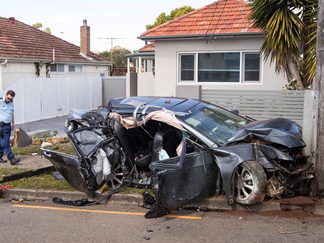 Police at the scene of the accident on Friday. Picture: Julian Andrews