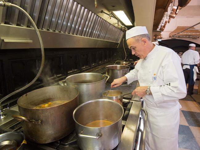 Head chef Mark Flanagan poses in the Royal Kitchen at Windsor Castle in Windsor on May 10, 2018 as preparations begin for the wedding banquet. Picture: AFP