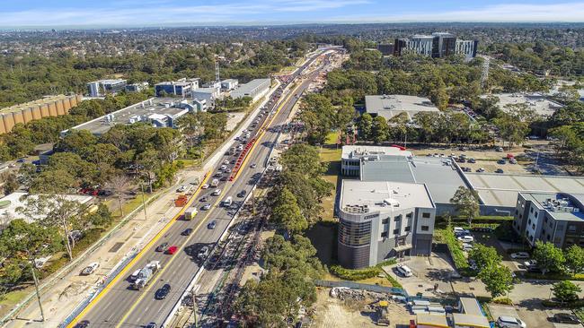 The business park on the right is just 600m from Northern Beaches Hospital. Picture: Supplied.