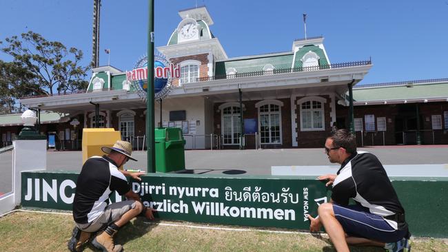 New multilingual welcome signs have been placed outside the park. Picture Mike Batterham