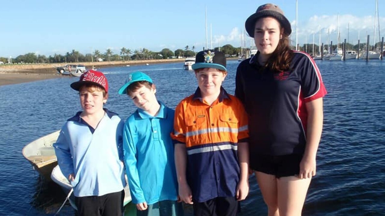 Payton Brewster shared this photo of Ethan Durnsford (third from left) with the caption, 'Back when Ethan was a kid! I think he was about 10 we went fishing it was a great day out with the fam’. Picture: Payton Brewster/Facebook?