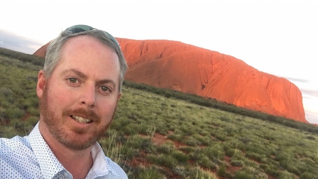 Brad Gaddes at Uluru. Picture: SUPPLIED