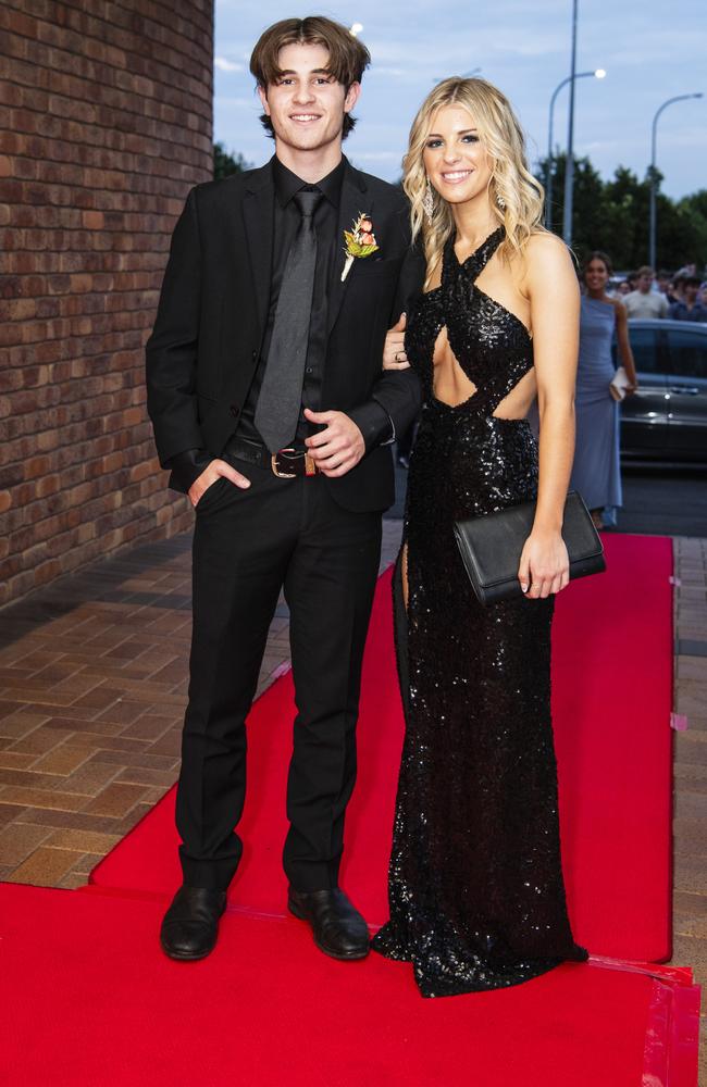 Zac Pherous and Charlotte Barron at Toowoomba Grammar School formal at Rumours International, Wednesday, November 15, 2023. Picture: Kevin Farmer