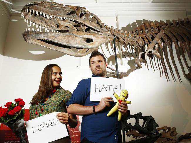 Kogi Galleghan and Nathan Sentance at The Australian Museum. Picture: John Appleyard