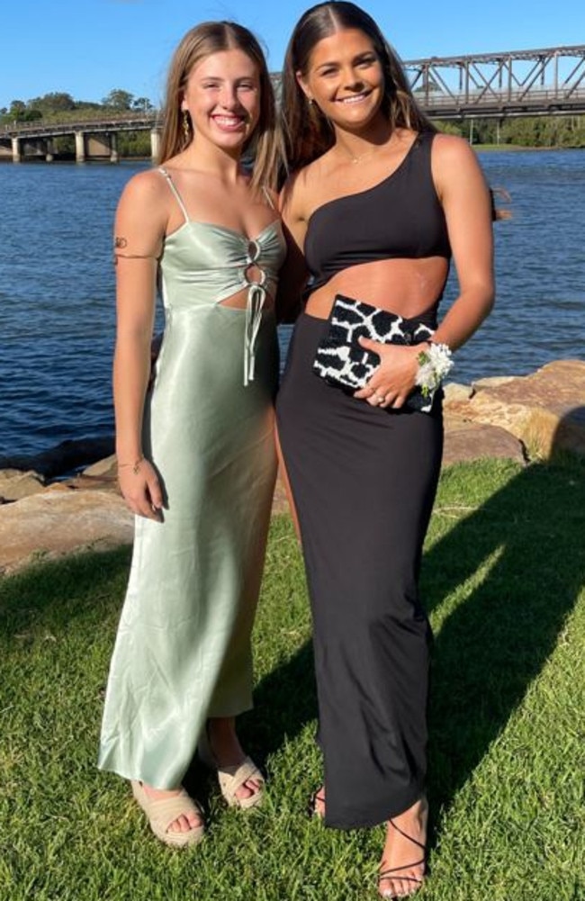 Marli Green and Brin Trisley. Year 12 Macksville High School formal on the banks of the Nambucca River, November 10, 2022. Picture: Chris Knight