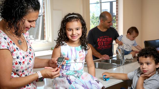 <s1>Parents Gracie and Louis Grech with Amelia, 5, Lawrence, </s1>                        <s1>16 months, and Oliver, 4</s1>. Picture: Nicole Cleary