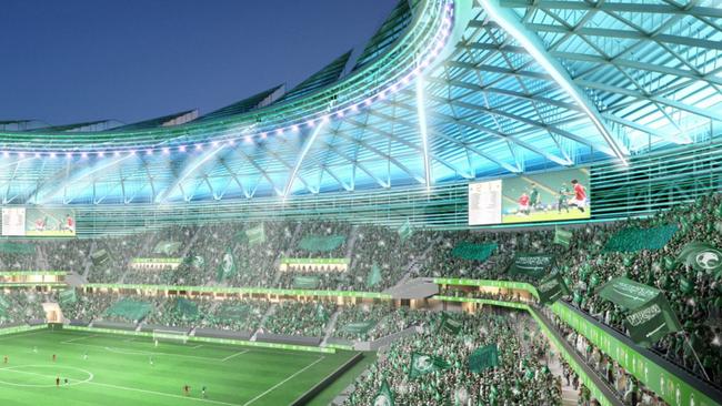 Inside the proposed Aramco Stadium in Saudi Arabia.