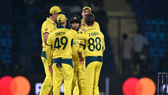 The Aussies are well and truly back in the hunt at the World Cup. (Photo by Arun SANKAR / AFP).