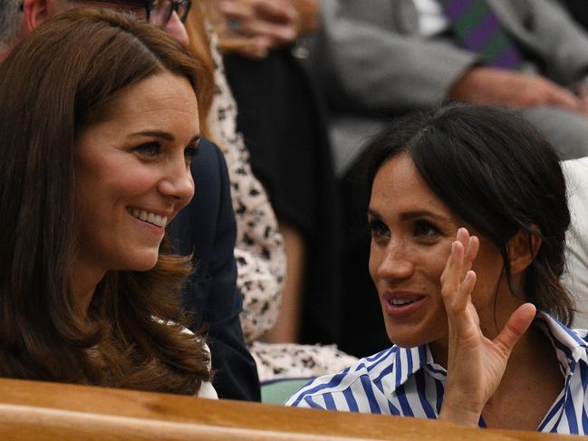 Catherine, Duchess of Cambridge, (L) and Britain's Meghan, Duchess of Sussex, in happier times. Picture: AFP