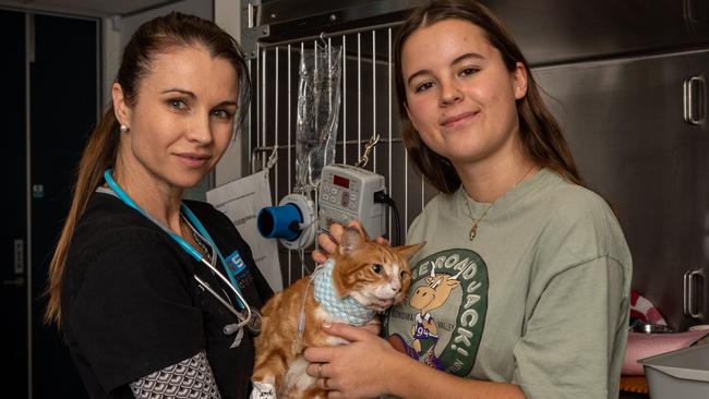 Dr Jen Smith (left) said Big Ginge’s rescuer, Julia Allen, would be top of the list of those who want to adopt Big Ginge. Picture: Monique Harmer