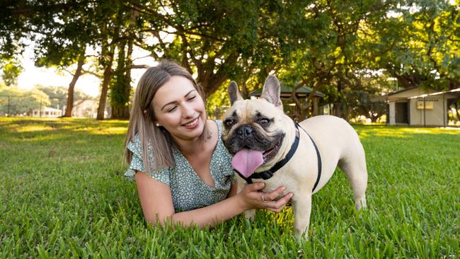 Chantelle De Meillon and her dog Enzo. Picture: Supplied