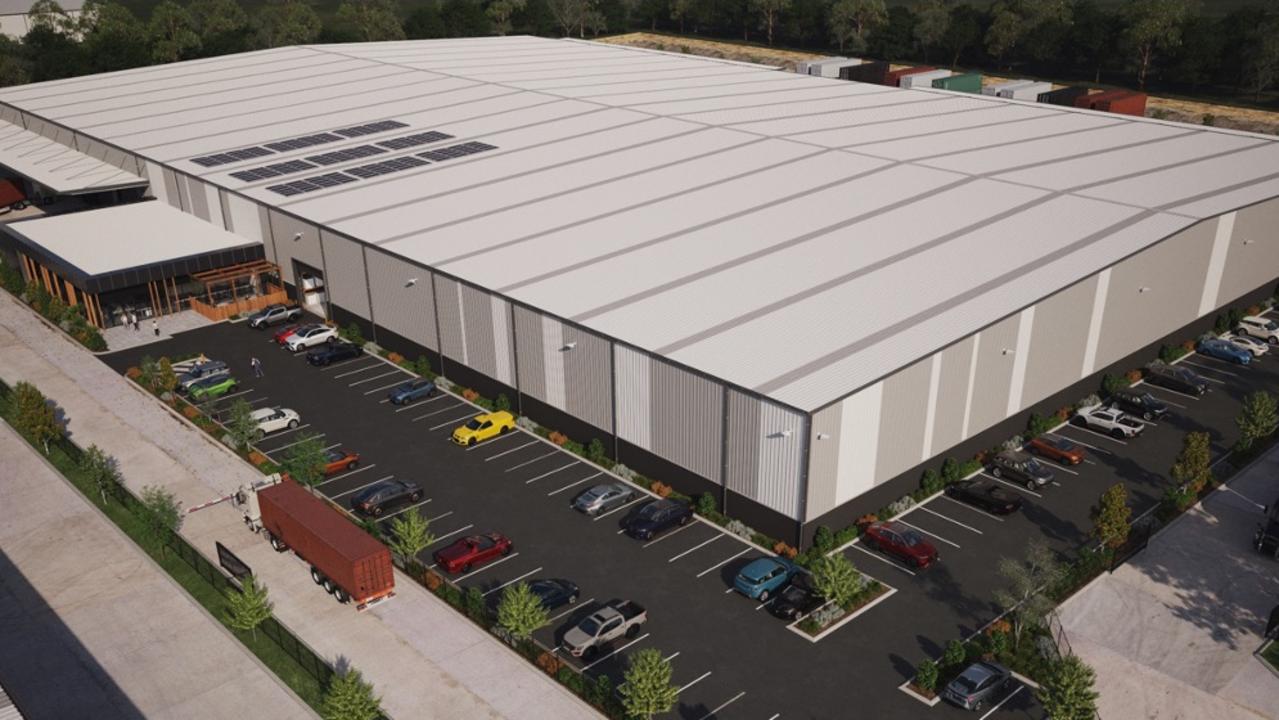 An artist's impression of the warehouse and transport facility.