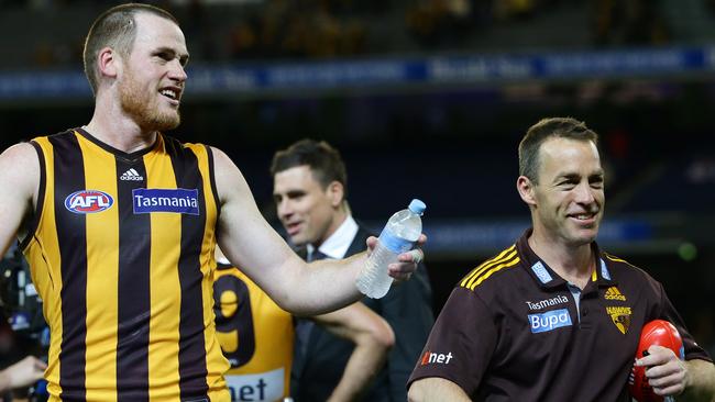 Alastair Clarkson has promised Jarryd Roughead a spot on Hawthorn’s list next season. Picture: George Salpigtidis