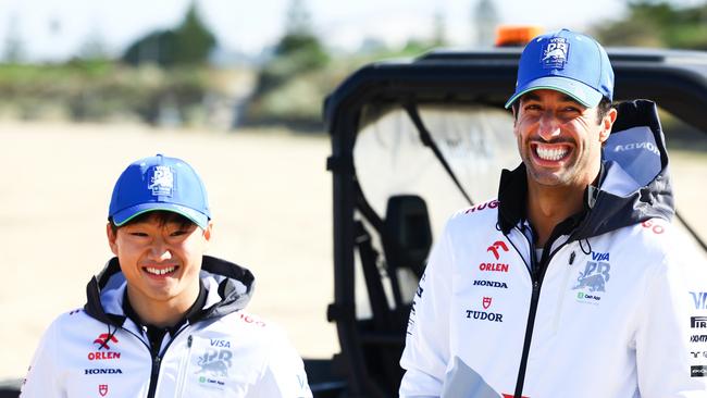 Yuki Tsunoda and Daniel Ricciardo are racing for their F1 futures this year. (Photo by Mark Thompson/Getty Images)