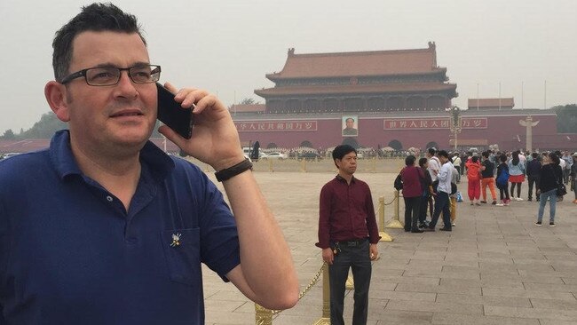 Daniel Andrews in China on an earlier visit. Picture: Supplied