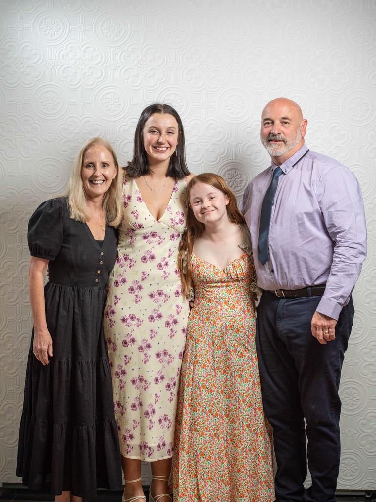 Annie, Indya, Stevie and Craig Witham at the Nelson Park school graduation 2022. Picture: Brad Fleet