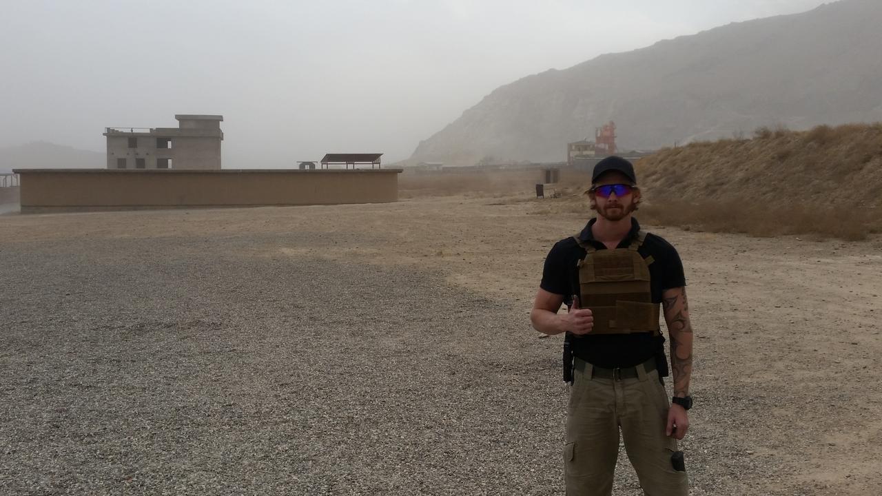 Black Wolf Fitness owner and coach Michael Paulger in Afghanistan. Picture: Supplied.