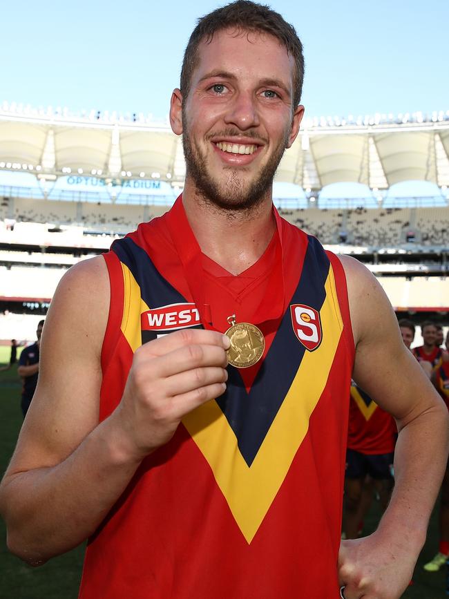 Michael Knoll was named SANFL’s best player in its state game against WA two weeks ago.