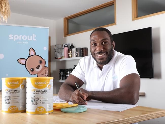 Selasi Berdie, Sprout founder, with the company’s new vegan infant formula.