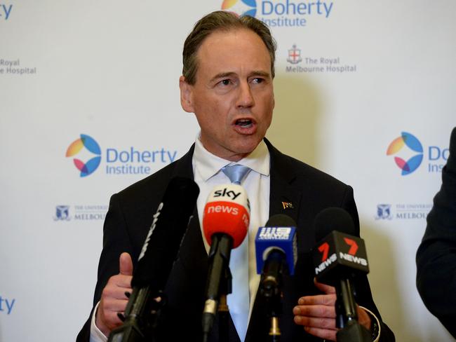 Federal Health Minister Greg Hunt says ventilation numbers are the same as they were a week ago. Picture: NCA NewsWire/Andrew Henshaw