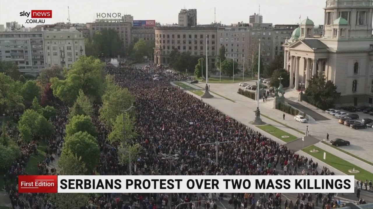 Thousands Of Protesters Rally In Serbia Following Mass Shootings | Sky ...